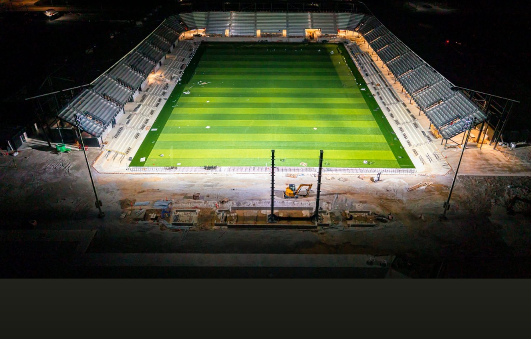 Fort Wayne Football Club Stadium aerial at night